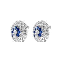 2.90 Ct.Tw.Total Carat Weight Sapphire Natural Diamond Accent Stones Earrings, 18K White Gold Image