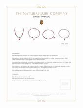 29.36 Ct. Ruby Natural Diamond Antique Style Necklace, 18K White Gold Appraisal