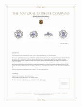 27.50 Ct. Bluish Purple Sapphire and Natural Diamond Accent Stones Brooch, 18K White Gold Appraisal