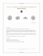 27.50 Ct. Bluish Purple Sapphire and Natural Diamond Accent Stones Brooch, 18K White Gold Appraisal