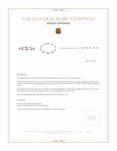 2.91&nbsp;Ct.Tw.Total Carat Weight Pinkish Red Ruby and Natural Diamond Pave Bracelet, 14K White Gold Appraisal