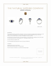 1.45 Ct. Blue Sapphire and Natural Diamond Antique Style Ring, Platinum 950 Appraisal