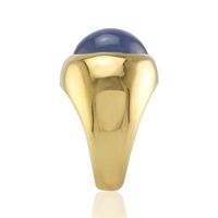 18.50 Ct. Blue Sapphire Men's Ring, 18K Yellow Gold Image