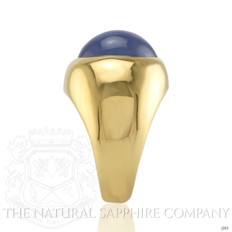 18.50 Ct. Blue Sapphire Men's Ring, 18K Yellow Gold