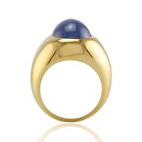18.50 Ct. Blue Sapphire Men's Ring, 18K Yellow Gold Image