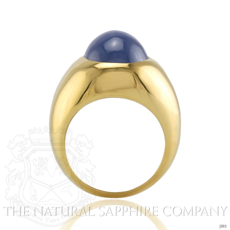 18.50 Ct. Blue Sapphire Men's Ring, 18K Yellow Gold