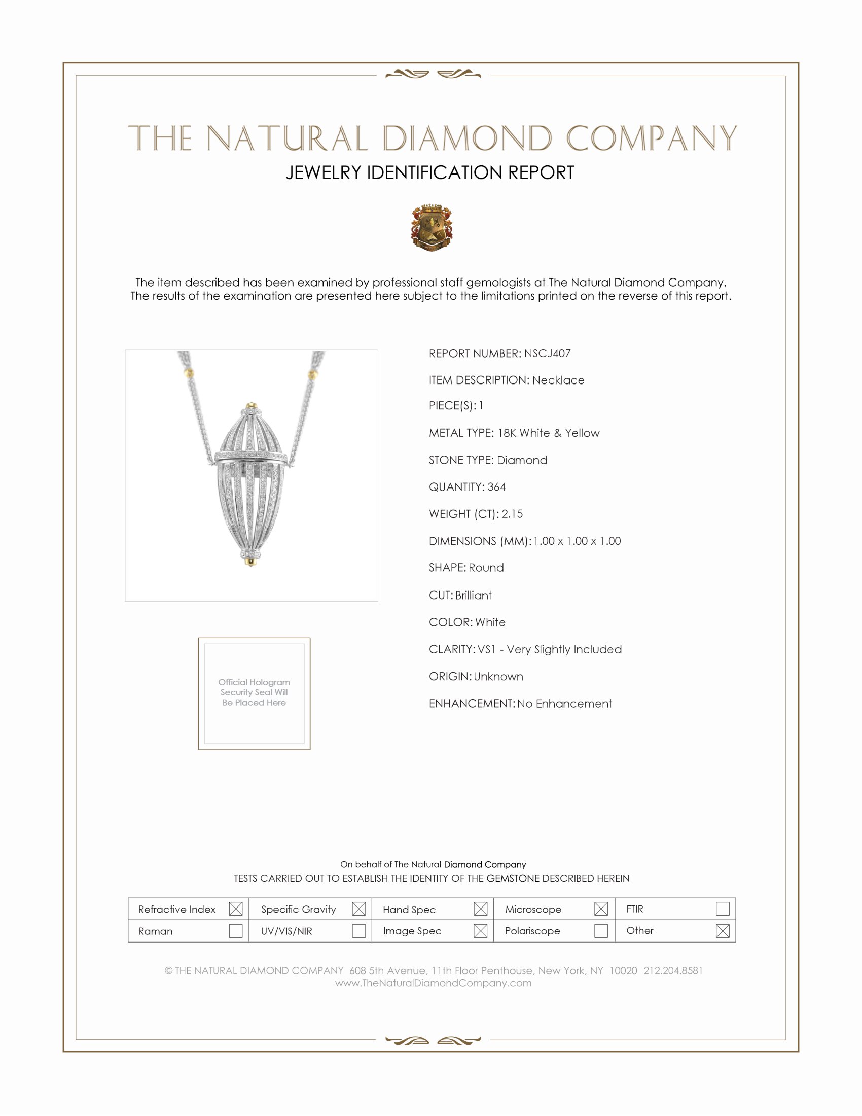 2.15 Ct. Natural Diamond Antique Style Necklace, 18K White & Yellow