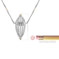 2.15 Ct. Natural Diamond Antique Style Necklace, 18K White & Yellow Image