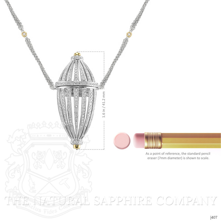 2.15 Ct. Natural Diamond Antique Style Necklace, 18K White & Yellow