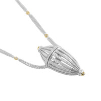 2.15 Ct. Natural Diamond Antique Style Necklace, 18K White & Yellow Image
