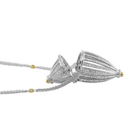 2.15 Ct. Natural Diamond Antique Style Necklace, 18K White & Yellow Image