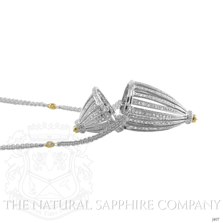 2.15 Ct. Natural Diamond Antique Style Necklace, 18K White & Yellow