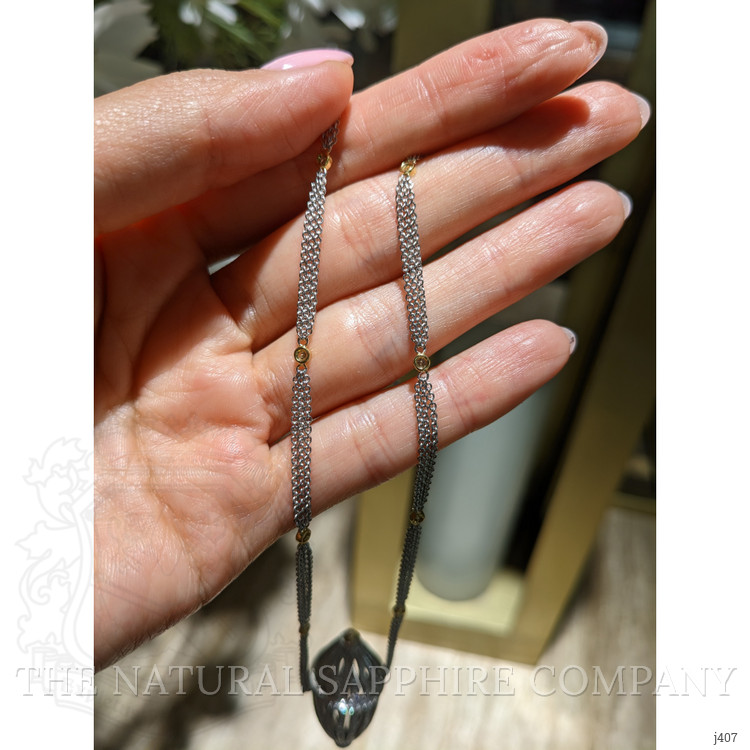 2.15 Ct. Natural Diamond Antique Style Necklace, 18K White & Yellow