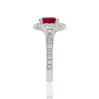 1.59 Ct. Ruby Natural Diamond Pave Ring, 18K White Gold Image