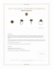 6.00 Ct. Orangish Brown Sapphire and Natural Diamond Three Stone Ring, Platinum 950 Appraisal