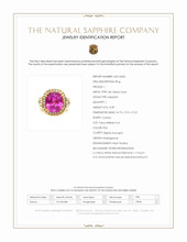 16.89 Ct. Pink Sapphire and Natural Diamond Antique Style Ring, 18K Yellow Gold Scan Report