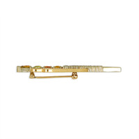 2.30 Ct. Yellow Sapphire and Natural Diamond Accent Stones Brooch, 18K White Gold Image