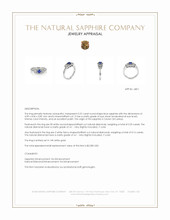 0.37 Ct. Blue Sapphire and Natural Diamond Pave Ring, 14K White Gold Appraisal