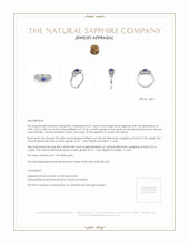 0.37 Ct. Blue Sapphire and Natural Diamond Pave Ring, 14K White Gold Appraisal