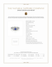 0.37 Ct. Blue Sapphire and Natural Diamond Pave Ring, 14K White Gold Scan Report