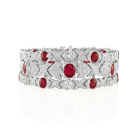 14.35 Ct.Tw. Ruby Natural Diamond Antique Style Bracelet, Platinum 950 Image