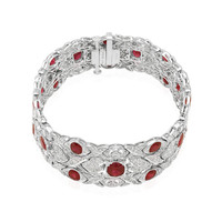 14.35 Ct.Tw. Ruby Natural Diamond Antique Style Bracelet, Platinum 950 Image