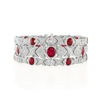 14.35 Ct.Tw.Total Carat Weight Ruby and Diamond Bracelet - Platinum 950 Video