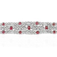 14.35 Ct.Tw. Ruby Natural Diamond Antique Style Bracelet, Platinum 950 Image