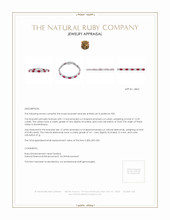12.69 Ct.Tw. Ruby Natural Diamond Tennis/Line Bracelet, Platinum 950 Appraisal