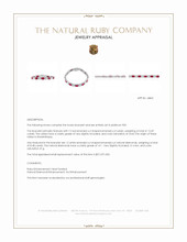 12.69 Ct.Tw.Total Carat Weight Ruby and Natural Diamond Tennis/Line Bracelet, Platinum 950 Appraisal