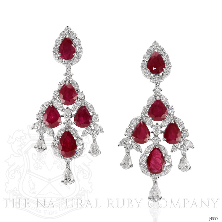 Ruby Earrings - Pear 20.68 Ct. - Platinum 950 #J4897 | The Natural Ruby ...