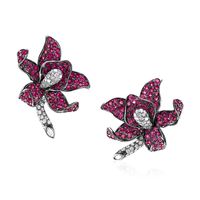 11.60 Ct.Tw. Pink Sapphire and Natural Diamond Antique Style Earrings, 18K White Gold Video