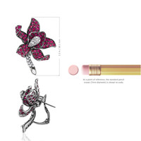11.60 Ct.Tw. Pink Sapphire and Natural Diamond Antique Style Earrings, 18K White Gold Image