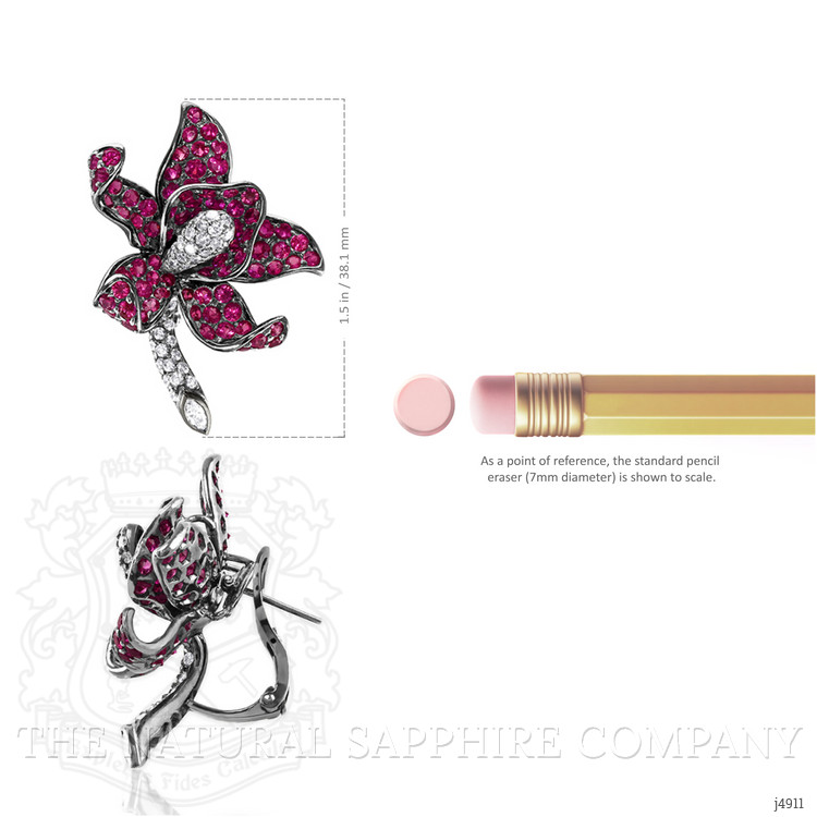 11.60 Ct.Tw. Pink Sapphire and Natural Diamond Antique Style Earrings, 18K White Gold