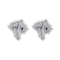 4.21 Ct.Tw. Blue Sapphire and Natural Diamond Antique Style Earrings, Platinum 950 Image