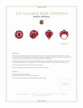 53.73 Ct. Ruby Natural Diamond Antique Style Ring, 18K White & Yellow Appraisal