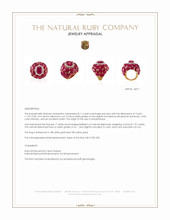 53.73 Ct.Tw.Total Carat Weight Ruby and Natural Diamond Antique Style Ring, 18K White & Yellow Appraisal