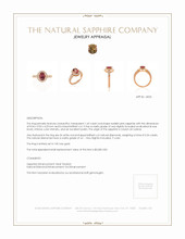 1.69 Ct. Reddish Pink Sapphire and Natural Diamond Pave Ring, 14K Rose Gold Appraisal