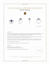 0.73 Ct. Blue Sapphire and Natural Diamond Antique Style Ring, 18K White Gold Appraisal