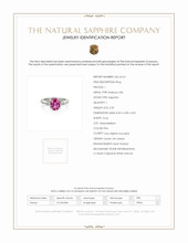 2.05 Ct. Pink Sapphire and Natural Diamond Three Stone Ring, Platinum 950 Scan Report