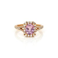 1.78 Ct. Pink Sapphire and Natural Diamond Pave Ring, 18K Rose Gold Video