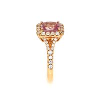 1.78 Ct. Pink Sapphire and Natural Diamond Pave Ring, 18K Rose Gold Image