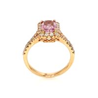 1.78 Ct. Pink Sapphire and Natural Diamond Pave Ring, 18K Rose Gold Image