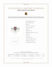 0.62 Ct. Sapphire Natural Diamond Halo Ring, 14K White Gold Scan Report