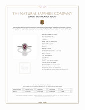 0.81 Ct. Pink Sapphire and Natural Diamond Pave Ring, 14K White Gold Scan Report