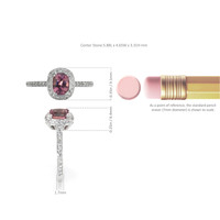 0.81 Ct. Pink Sapphire and Natural Diamond Pave Ring, 14K White Gold Image