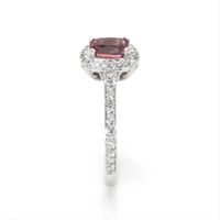 0.81 Ct. Pink Sapphire and Natural Diamond Pave Ring, 14K White Gold Image