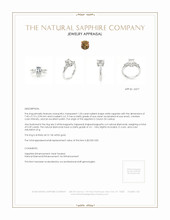 1.03 Ct. White Sapphire and Natural Diamond Three Stone Ring, 14K White Gold Appraisal