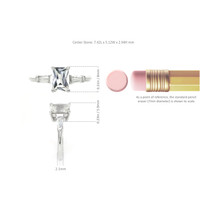 1.03 Ct. White Sapphire and Natural Diamond Three Stone Ring, 14K White Gold Image