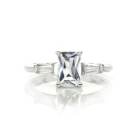 1.03 Ct. Sapphire Natural Diamond Three Stone Ring, 14K White Gold Video